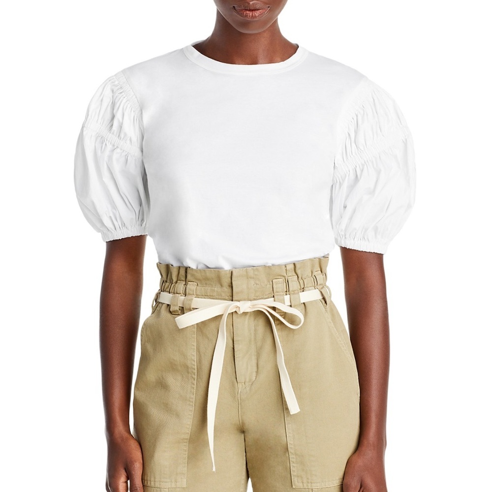 A.L.C.
Kora Ruched Short Puffed-Sleeve Tee
